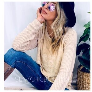 Multi Textured Knit Pullover in Cream